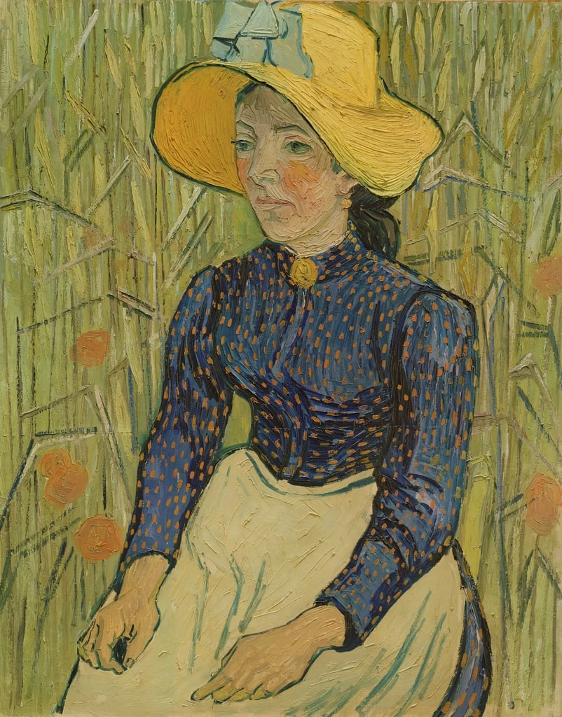 225-Vincent van Gogh-Ragazza contadina in cappello di paglia, 1890 